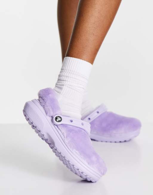 Womens lavender best sale lined crocs