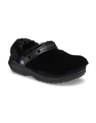 Crocs fur sure slip on shoes in black