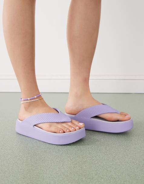 Crocs Getaway platform flip flops in purple - view 1