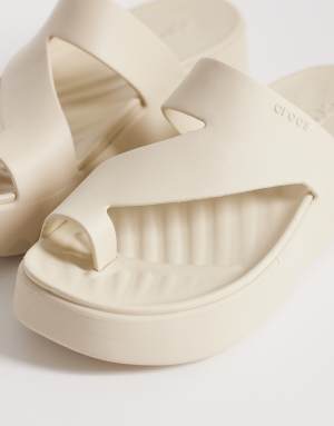 Crocs Getaway Platform Toe Loop sandals in sandstone
