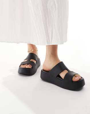 Crocs - Getaway - Sandales à plateforme avec brides en H - Noir
