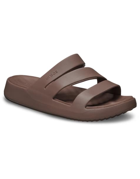 Crocs Getaway strappy mule in brown - view 1