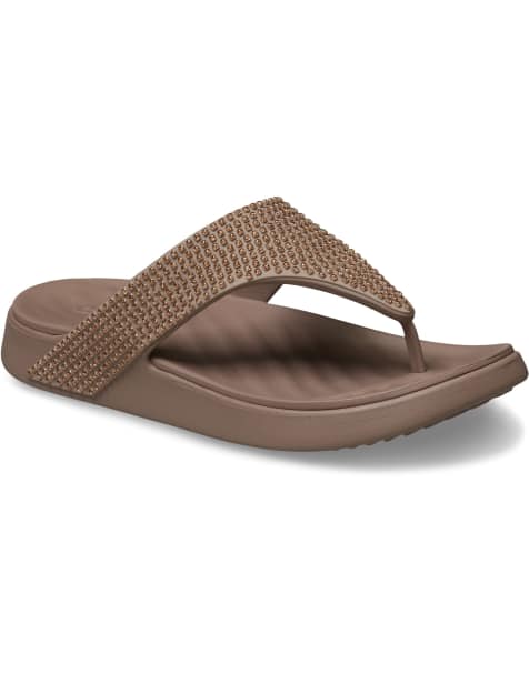 Crocs Getaway triangle flip in light brown - view 1