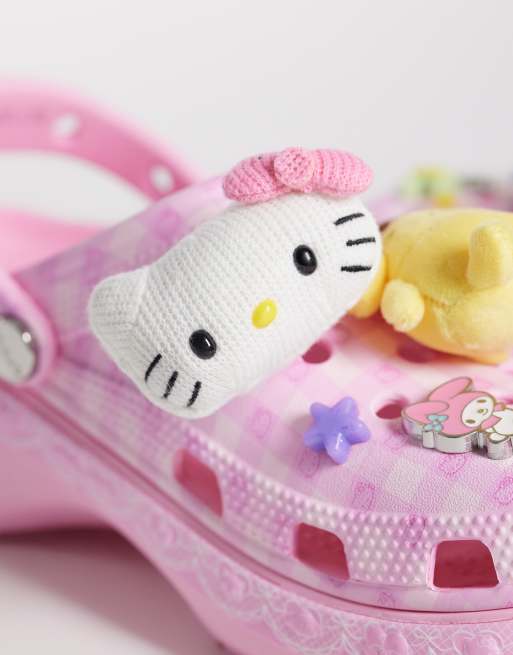 Crocs Hello Kitty Classic Platform Clogs in pink gingham, 2 of 4