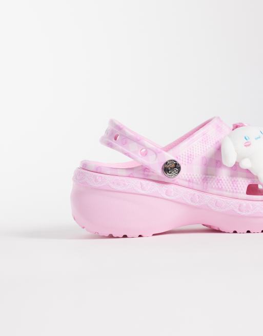 Crocs Hello Kitty Classic Platform Clogs in pink gingham, 4 of 4