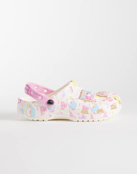 Crocs – Hello Kitty – Klassische Clogs in Pastellrosa mit Plateausohle - view 1