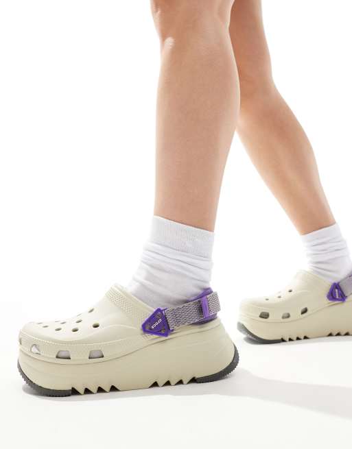 Crocs - Hiker xscape - Zoccoli unisex color osso e viola fluo