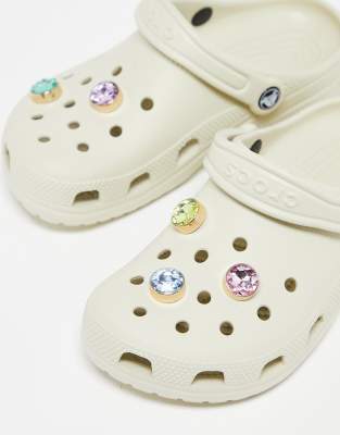 Crocs - Jibbitz - Goldfarbene Schmucksteinanstecker im 5er-Pack-Bunt