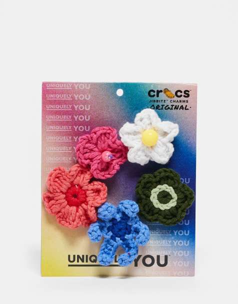 Crocs – Jibbitz – Skosmycken med virkad blomdesign i flerpack - view 1