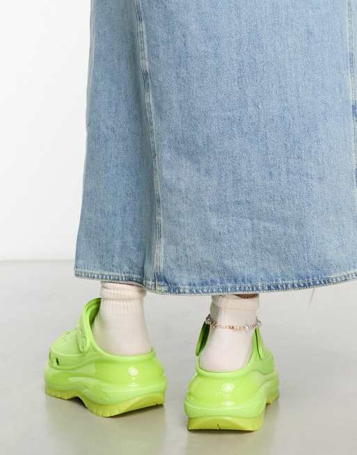 Lime store green clogs