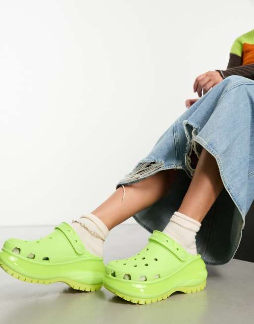 Lime store green clogs