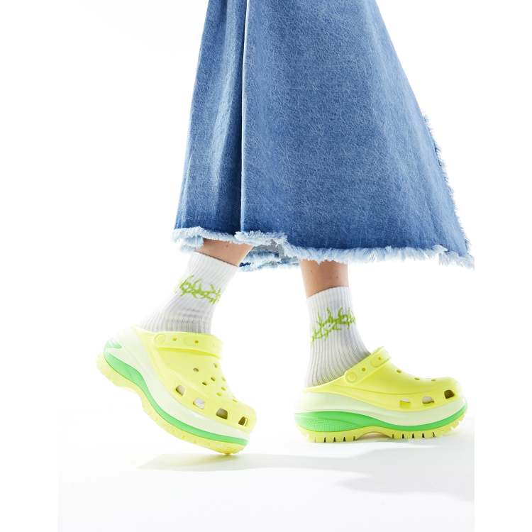 Crocs Mega Crush Sabots Jaune fluo ASOS