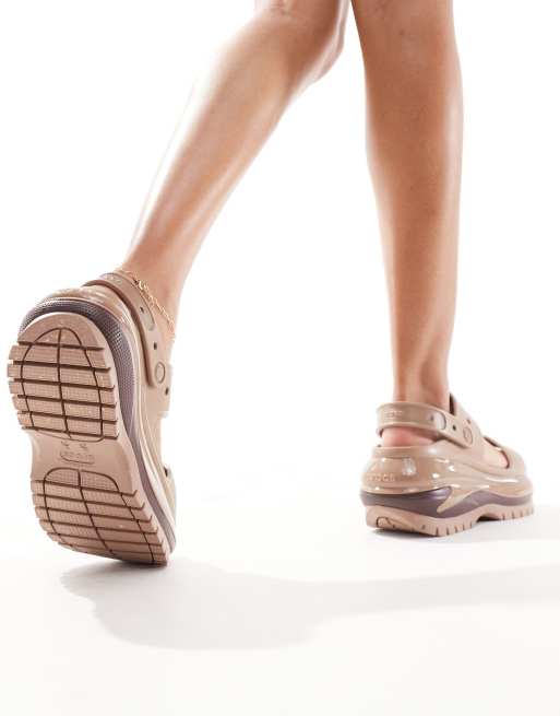 Crocs Mega Crush Sandals In Latte
