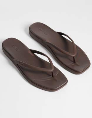 Crocs Miami Jelly Flip Flops In Brown