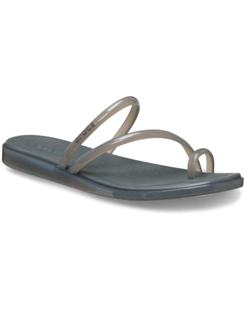 Crocs Miami jely toe loop sandal in dark grey - view 1