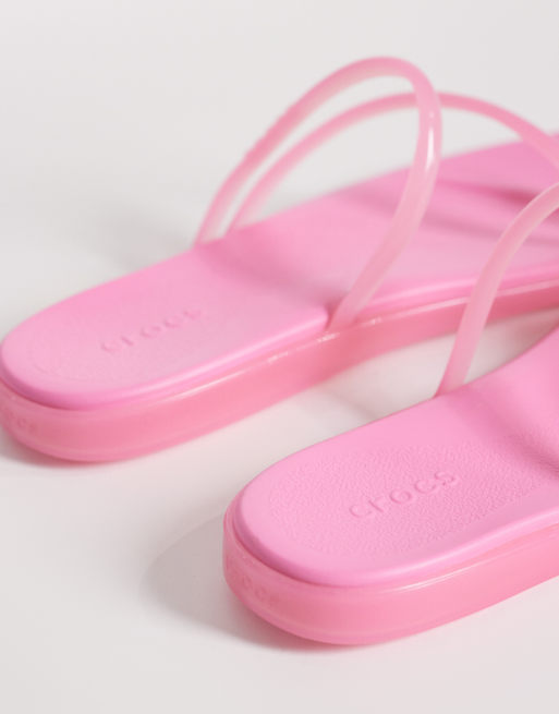 Crocs - Miami - Sandali rosa in gomma infra-alluce, 3 di 4