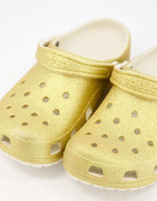 Crocs originals clogs in gold glitter ASOS