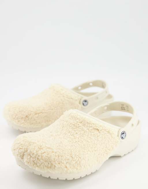 Crocs originals furry clogs in cream