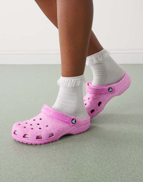 Crocs - Pink klassiske clogs med marmorprint - view 1