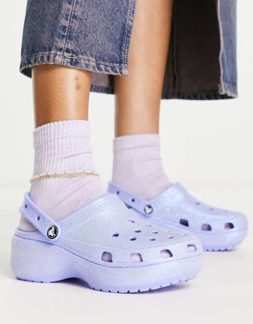 Purple cheap platform crocs