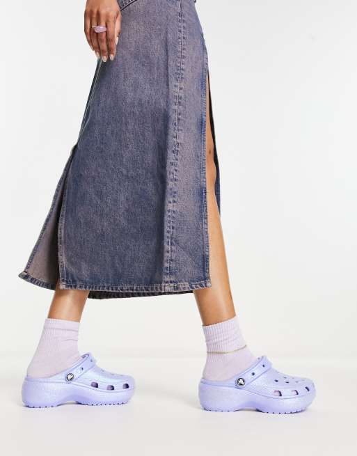 Platform best sale glitter crocs