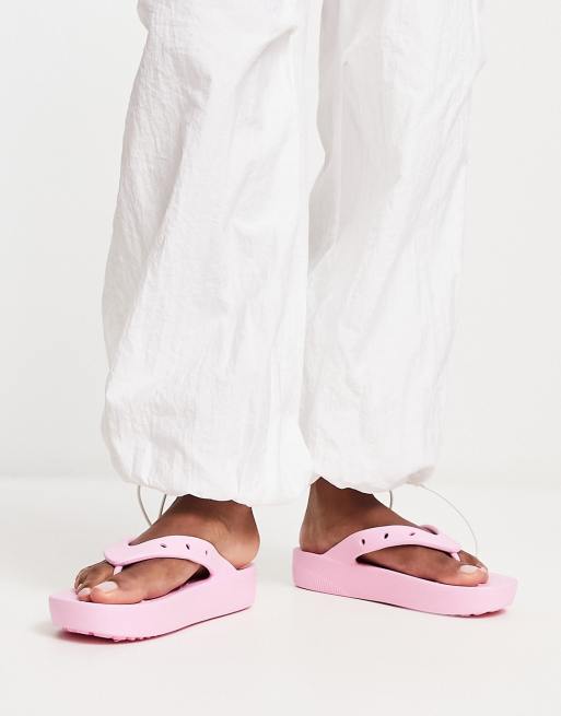 Crocs Platform flip flops in flamingo