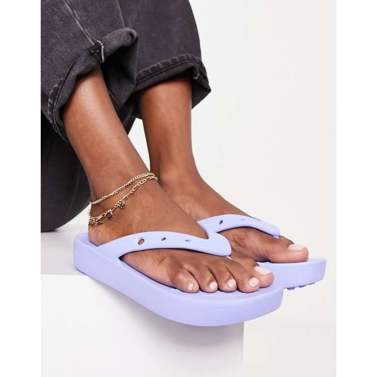 Crocs platform hot sale flip flops