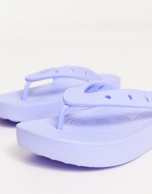 Crocs platform flip flops in flamingo