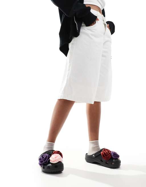 Crocs - Sabots classiques à grosse fleur - Noir, 3 de 4