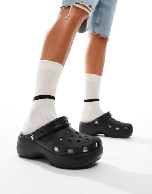 Crocs Sabots classiques semelle plateforme Noir