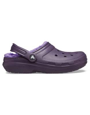 Crocs - Sabots classiques doublés en polaire - Violet iris foncé