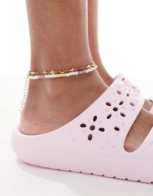 Crocs - Sandales classiques à découpes fleuries - Rose laiteux, 4 de 4