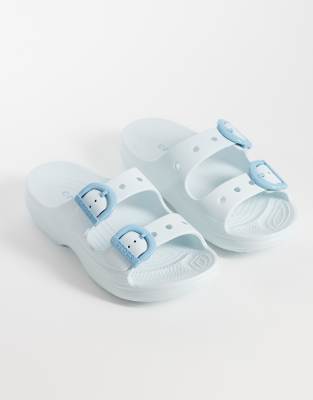 Saturday - Sandales à boucles en émail - Givre-Bleu 36-37