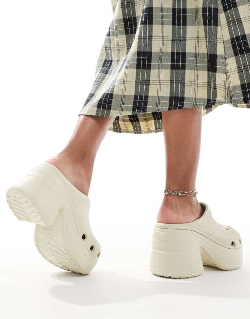 国内配送 CROCS SIREN CLOG BONE Crocs Siren clogs in bone | ASOS