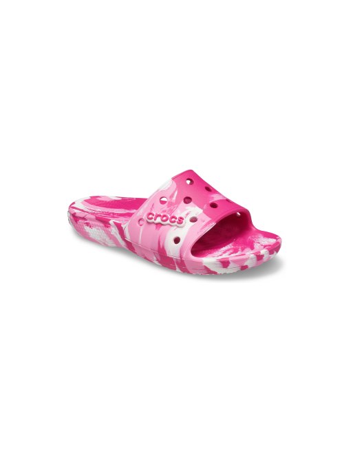 Crocs - Sliders classiche rosa marmorizzato