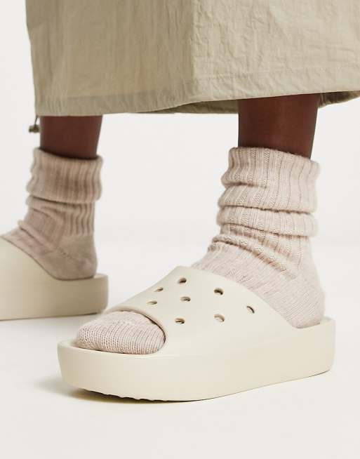Crocs - Slipper sandalen met plateauzool in botwit , 2 van 4