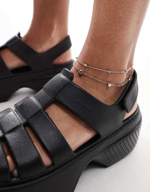 Crocs Stomp fisherman sandal in black | ASOS Crocs Stomp fisherman sandal in black | ASOS