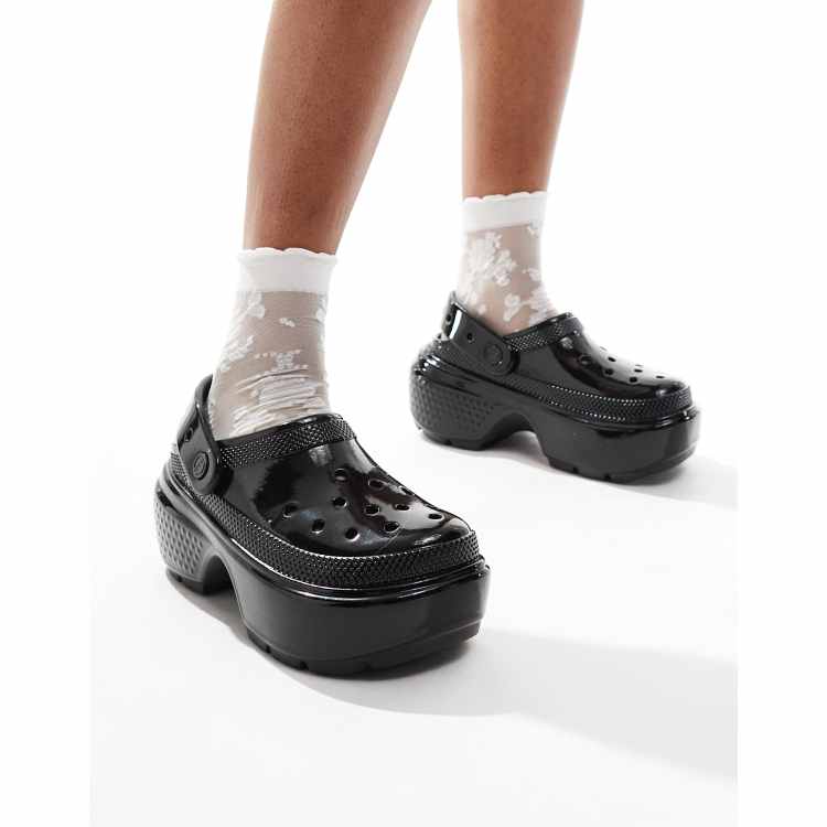 Crocs Stomp high shine clogs in black