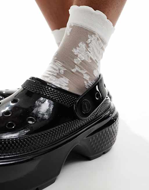 Crocs Stomp high shine clogs in black | ASOS Crocs Stomp high shine clogs in black | ASOS