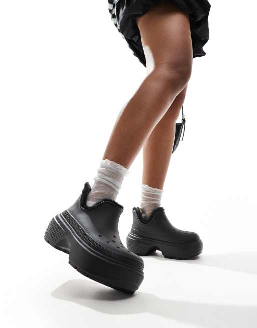 Crocs stomp lined shorty boots in black | ASOS