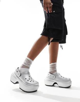 Crocs stomp metallic clog In silver φωτογραφία