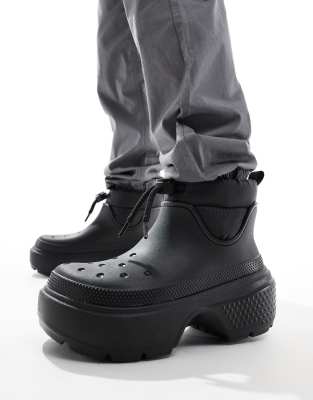 Crocs Stomp puff boots in black | ASOS