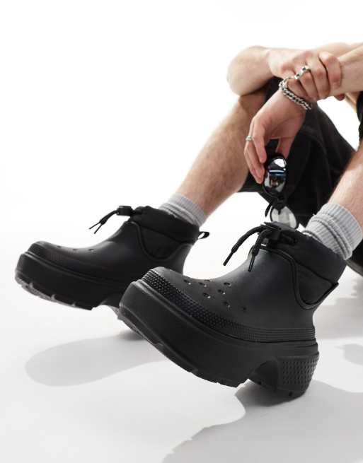 Crocs Stomp puff boots in black