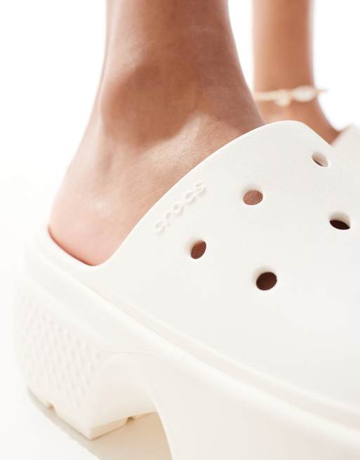 Crocs Stomp Slides In Chalk | ASOS