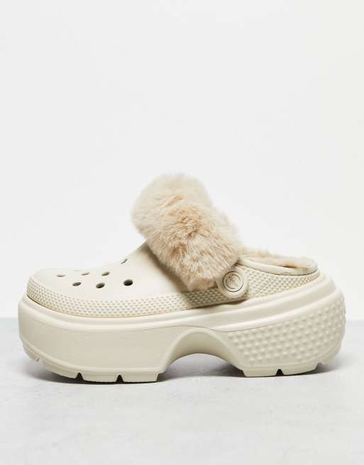  Crocs - Stomp - Zoccoli foderati color stucco