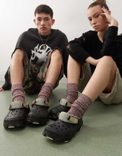 Crocs Unisex All terrain lined clogs in black ASOS