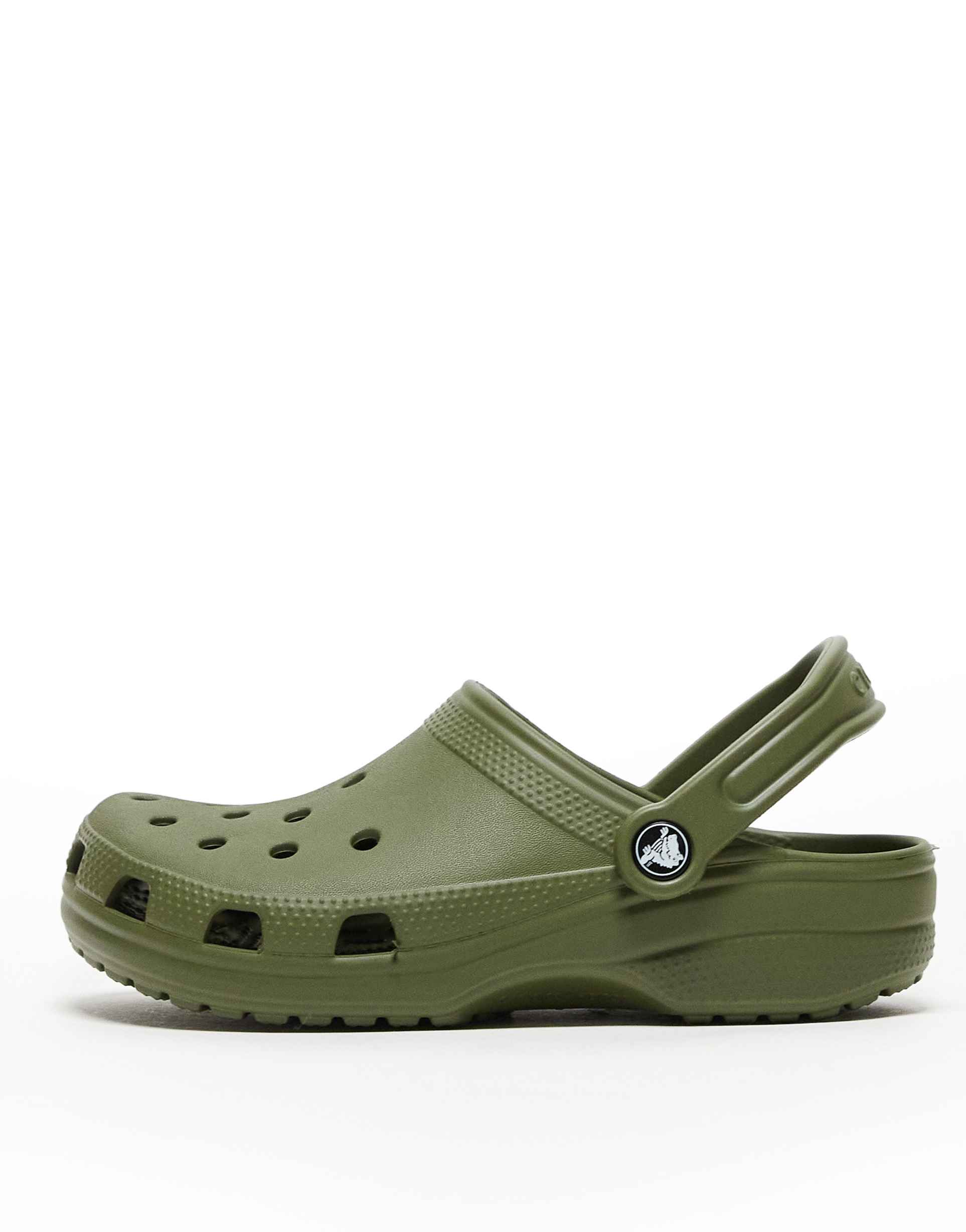 crocs unisex classic clogs in army green