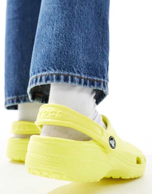 Crocs Unisex Classic clogs in neon yellow | ASOS display picture 3