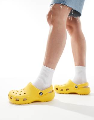 Crocs unisex classic clogs in sunflower yellow