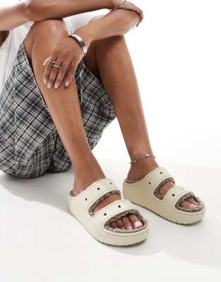 Crocs Unisex Classic Cozzzy sandals in mushroom